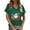 Dark Green, variant on Christmas T-Shirts for Women Santa Claus Letter Print Short Sleeve Summer Casual V Neck Party Blouse Tops