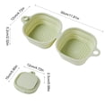 thumbnail image 3 of Folding Silicone Dog Double Bowl, Portable Pet Food and Water Bowl for Outdoor Travel Walking Hiking (1PC, Green), 3 of 8