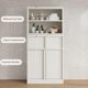 thumbnail image 5 of Yeshouse Armario independiente alto de 130 cm con puertas, dos cajones y estantes, ideal para cocina, comedor, baño, despensa y lavandería, 5 of 7