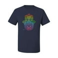thumbnail image 2 of Wild Bobby, Colorful Rainbow Hamsa Symbol Spiritual Yoga, Pop Culture, Men Graphic Tees, Navy, Small, 2 of 3
