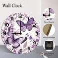 thumbnail image 4 of ZXCXRQFa Butterflies Floral Kitchen Home 10 Inch Silent Vintage Wooden Round Wall Clock Numerals Design Non Ticking Retro Clocks Home Decor Desk Clock, 4 of 7