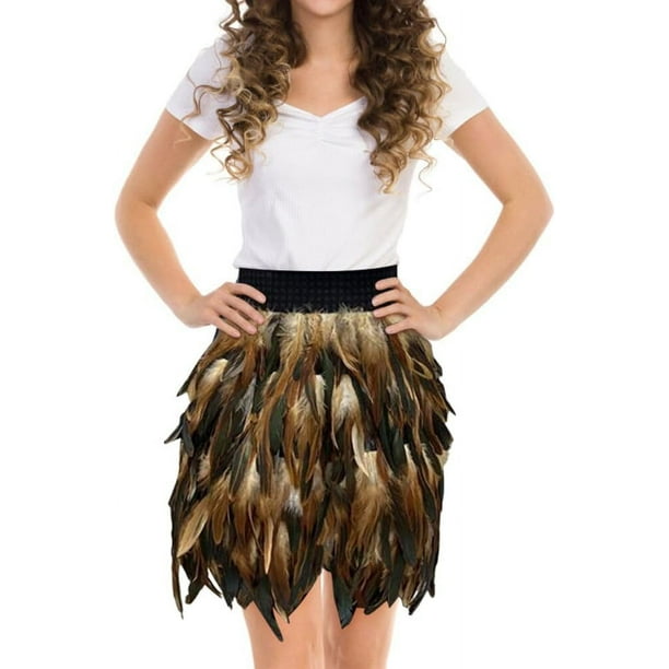 Veeki Femmes Jupe Plume Mode Courte Mini Jupe a Plumes Jupe Costume pour Carnaval Fete Cocktail Mariage Halloween 2362 Walmart