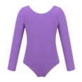 thumbnail image 4 of Aiihoo Kids Girls Ballet Dancer Gymnastics Leotard Long Sleeve Ballet Bodysuit Plain Dance Unitard Training Top Lavender 10, 4 of 6