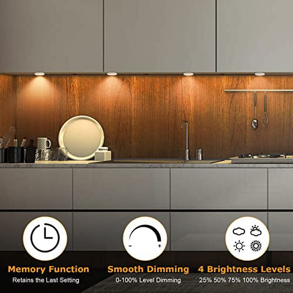 Smart Dimmable Under Cabinet Lighting - 12 Pack with Alexa and Google Assistant Compatibility, App and Remote Control, Wired Plug-in or Hardwired for Kitchen Counters