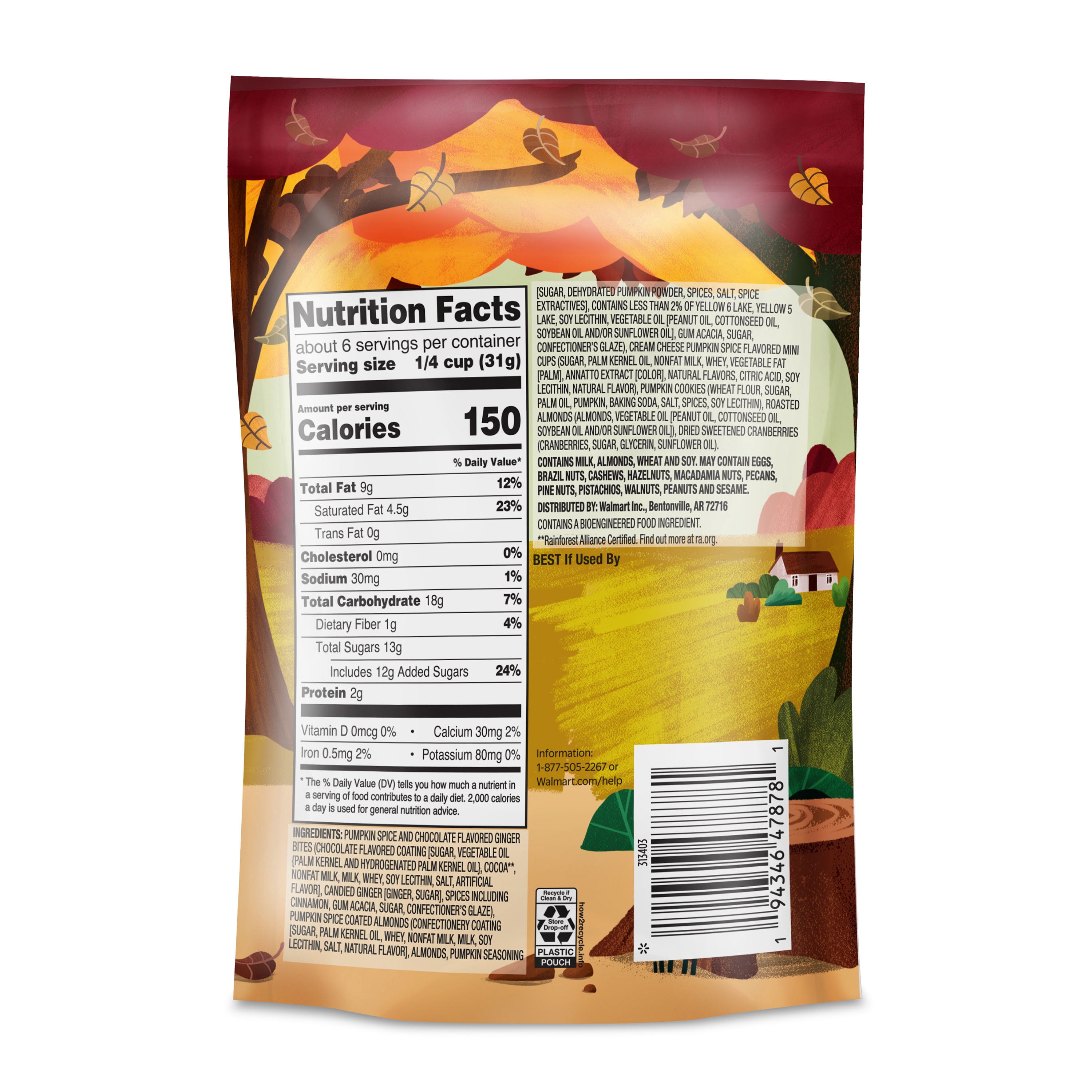 Great Value Pumpkin Spice & Ginger Trail Mix, 6.5 oz