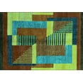 thumbnail image 1 of Ahgly Company Machine Washable Indoor Rectangle Oriental Turquoise Blue Modern Area Rugs, 5' x 7', 1 of 4
