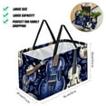thumbnail image 2 of Musical Instrument Large Capacity Reusable Foldable Grocery Baskets with Storage Bag – Oxford Cloth Storage Basket for Easter, 2 of 7