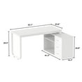 thumbnail image 2 of WIAWG 55" White L Shaped Desk with Storage Shelf Corner Office Writing Desk Study Workstation Table, 2 of 7