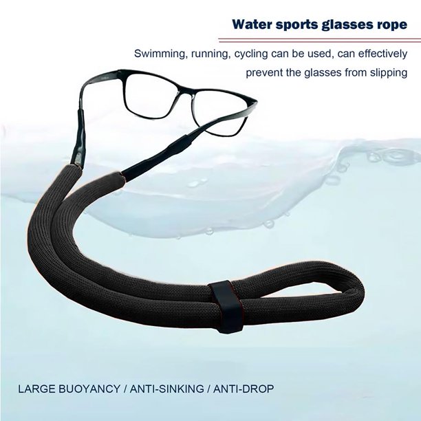 Gafas Cuerda Cadena flotante Gafas de natación Cuerda Cordón Cuerda Cuerda Soporte (Negro)