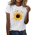 thumbnail image 2 of Xdegoge T Shirts for Women Graphic Under 10 Short Sleeve Crewneck Shirts Floral Summer Casual Tops Tunic Loose Fit Tees Soft Comfy Blouses Womens Clothing Track, 2 of 5
