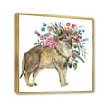 thumbnail image 3 of Designart 'Wolf With Woodland Flowers On White' Farmhouse Framed Canvas Wall Art Print, 3 of 5