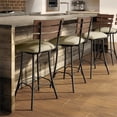 thumbnail image 2 of Amisco Lodge 30.75" Fabric Swivel Bar Stool in Beige/Gun Metal, 2 of 2