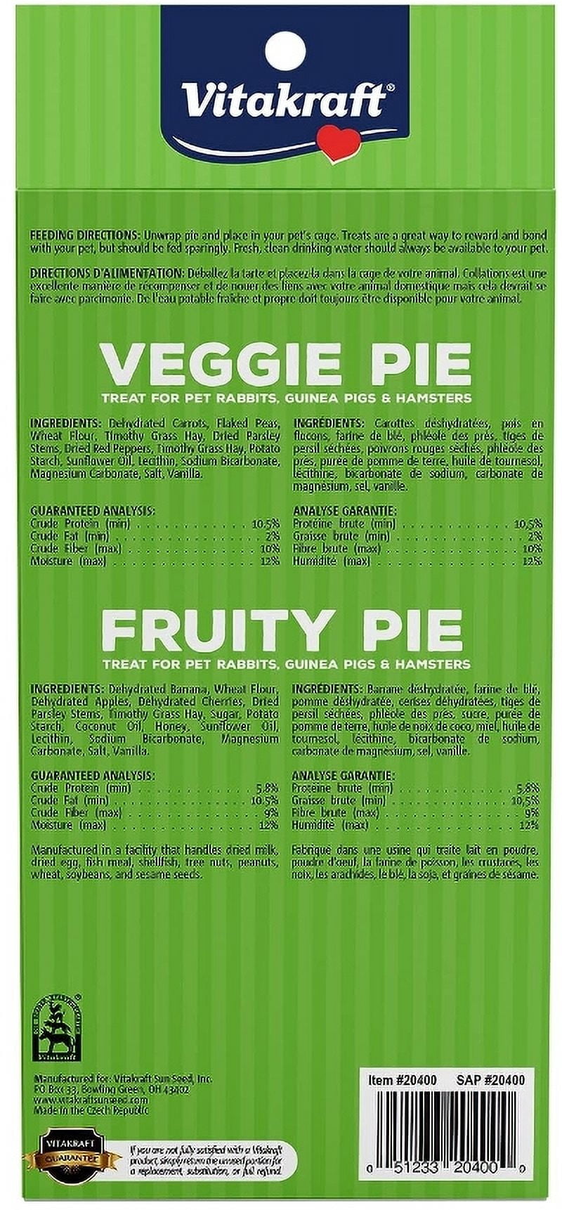 Vitakraft Veggie  Fruity Pie Crunch for Small Pets