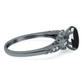 thumbnail image 2 of Natural Black Onyx Size-10 Art Deco Oval Vintage Rings Leaf Filigree Design CZ Wedding Engagement Ring For Women 925 Sterling Silver Gifts For Her, 2 of 6