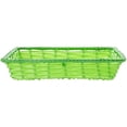 thumbnail image 2 of HUBERT® Wicker Storage Basket Rectangular Green Plastic - 14"L x 12"W x 2 1/2"D, 2 of 3