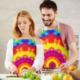thumbnail image 3 of Rainbow Tie Dye Mandala Pattern Apron-Garden Aprons for Women with Pockets-Cotton Linen Waterproof Kitchen Cooking Gardening Aprons Adjustable for Kitchen,Cooking,BBQ and Salon 33x27 Inch, 3 of 7