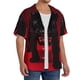 thumbnail image 2 of Balery Black Panther Red Background Camisa Casual de Manga Corta con Botones para Hombre, Texturizada, Estilo Cubano, para Playa, Verano-X-Large, 2 of 5