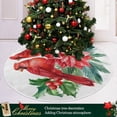 thumbnail image 6 of FMSHPON Christmas Red BirdsHolly Leaves Xmas Christmas Tree Skirt Stand Mat for Holiday Party Decoration Indoor Outdoor 36 inches, 6 of 6