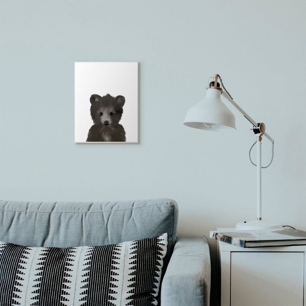 The Kids Room by Stupell Baby Black Bear Animal Kids Painting Wall Plaque Art by Leah Straatsma