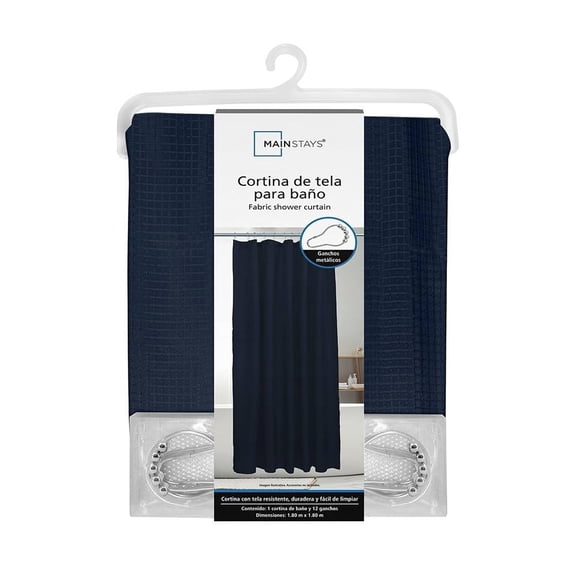 Cortina de Baño Mainstays Jaquard Azul 180x180 cm