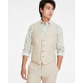 thumbnail image 2 of Bar Iii Mens Slim fit Button-Up Suit Vest Small Beige Solid Linen, 2 of 2