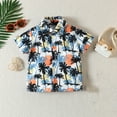 thumbnail image 5 of KYAIGUO Kids Toddler Baby Boys Short Sleeve Outfits Set 12M-5Y Baby Button Up Short Sleeve Shirts +Shorts Newborn Summer Beach Clothes Set, 5 of 9