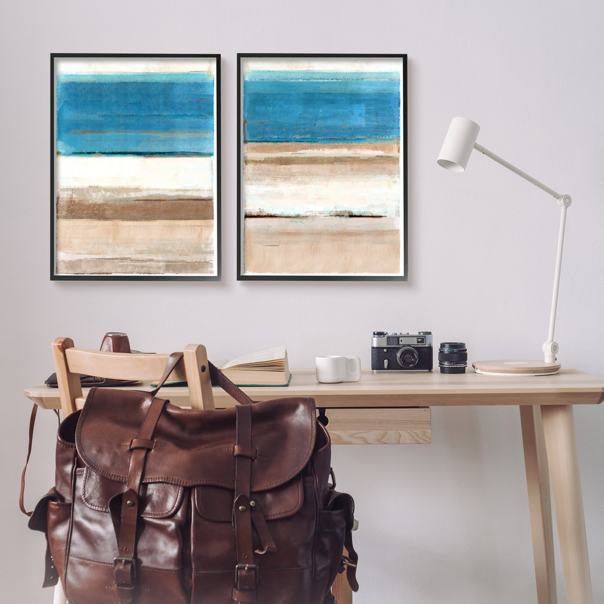 Stupell Industries Abstract Nautical Abstraction Abstract Painting Black Framed Art Print Wall Art, 24 x 30