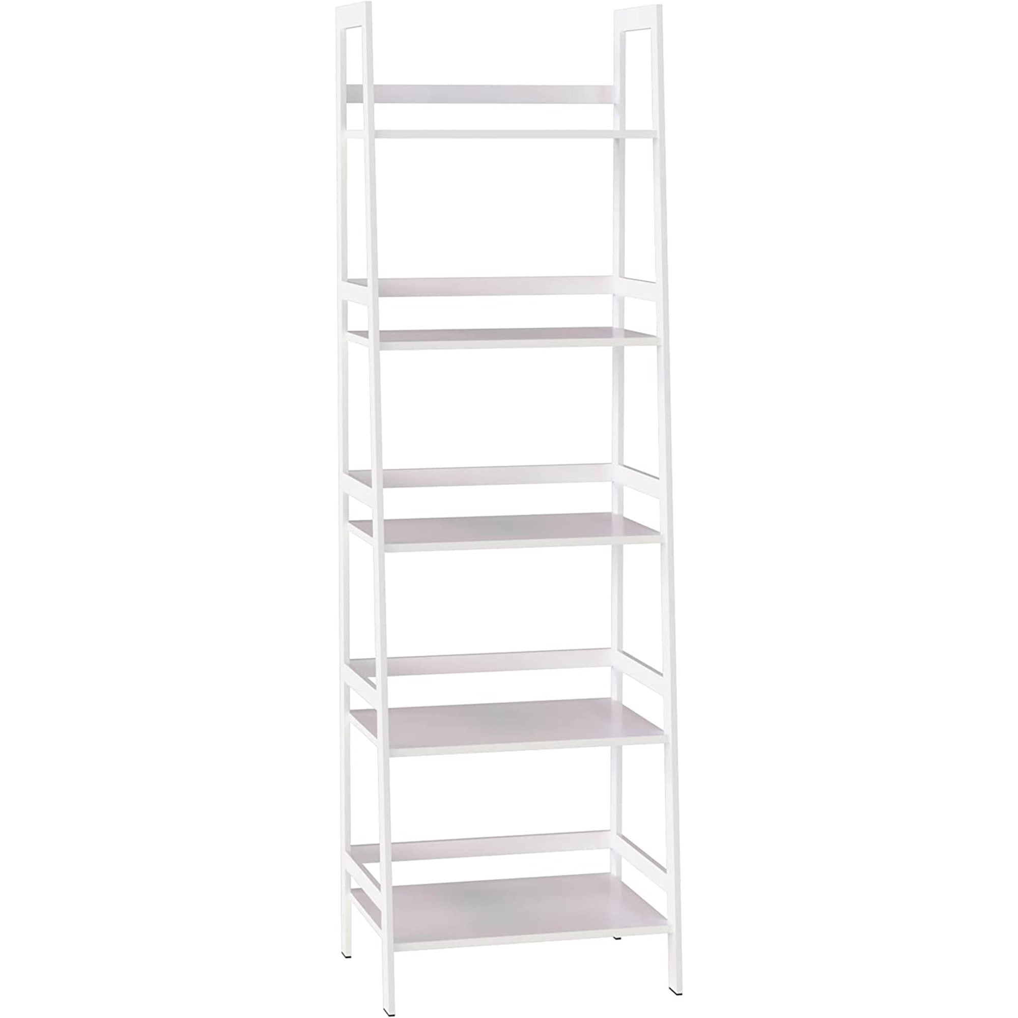 Ladder Shelf, 5 Tier White Bookshelf, Modern Open Bookcase for Bedroom