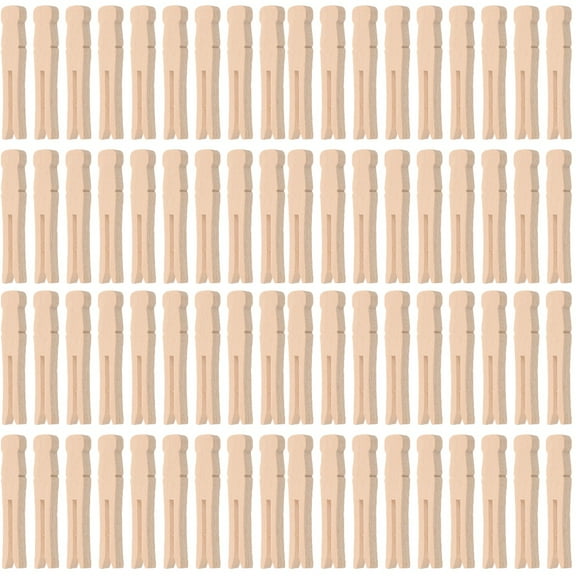 Foxnovo Khaki Wooden Clothespins Strong Clamping Force for Laundry 400Pcs