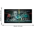 thumbnail image 6 of HFDF Large Stock Market Bull VS Bear Artwork Patgs Motivational 100 Dollar Money Benjam Frankl Canvas Wall Art Wooden Ready to Hang - es 10x8inch Unframed, 6 of 6