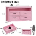 thumbnail image 2 of FANRAL 4 Drawers Dresser & Open Shelf for Bedroom,Modern Wooden Chest of Drawers with LED Light,Storage Organizer Dresser for Closet,Pink Dresser, 2 of 7