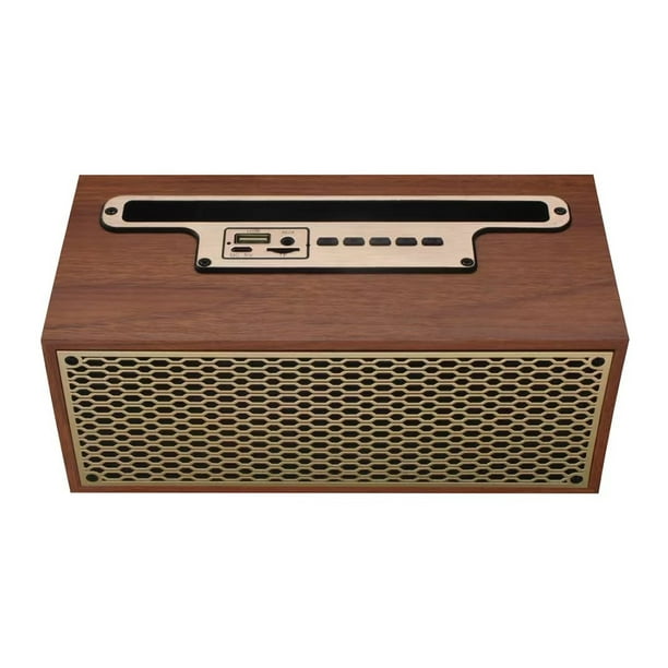 Wood Grain Speakers Wireless Subwoofer Bluetooth-compatible AUX USB FM Computer Speaker Soundbox with Stand Red - Walmart.com