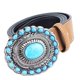thumbnail image 5 of Cinturón con hebilla estilo western/bohemio en color turquesa, accesorio universal para amarillo jinwen Cinturón de vaquero occidental, 5 of 5