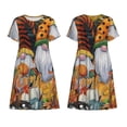 thumbnail image 3 of Bixox Robe d'Été à Manches Courtes pour Femmes Robe Ample Longueur Genou avec Poches-Welcom Automne, 3 of 7