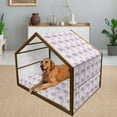 thumbnail image 2 of Wall Pet House, Vector Illustration of Graffiti Brick Wall Pattern Design Street Art, Outdoor & Indoor Portable Dog Kennel with Pillow and Cover, 5 Sizes, Violet and Lavender, by Ambesonne, 2 of 4