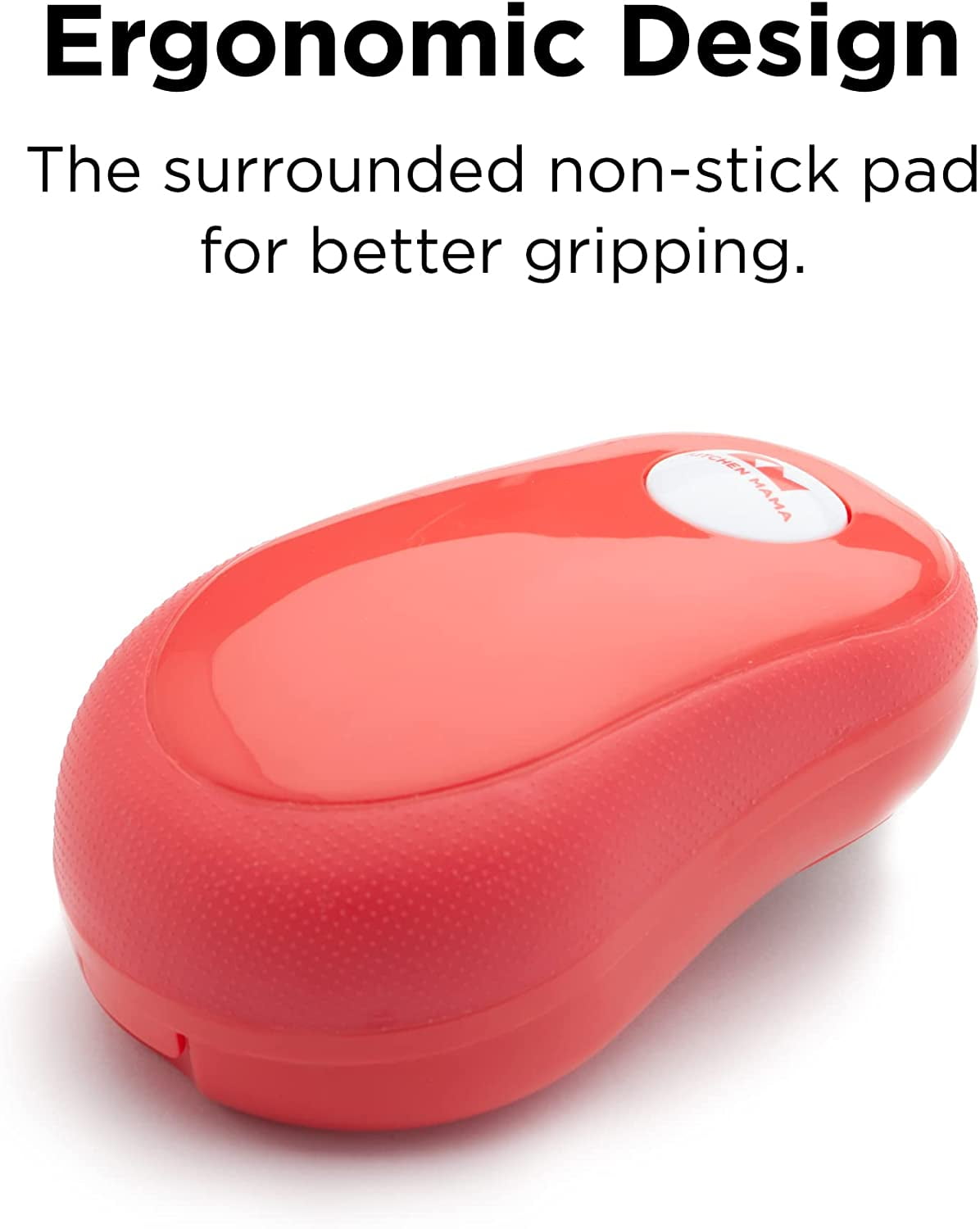 Kitchen Mama One-Touch Auto Stop Electric Can Opener (Red)