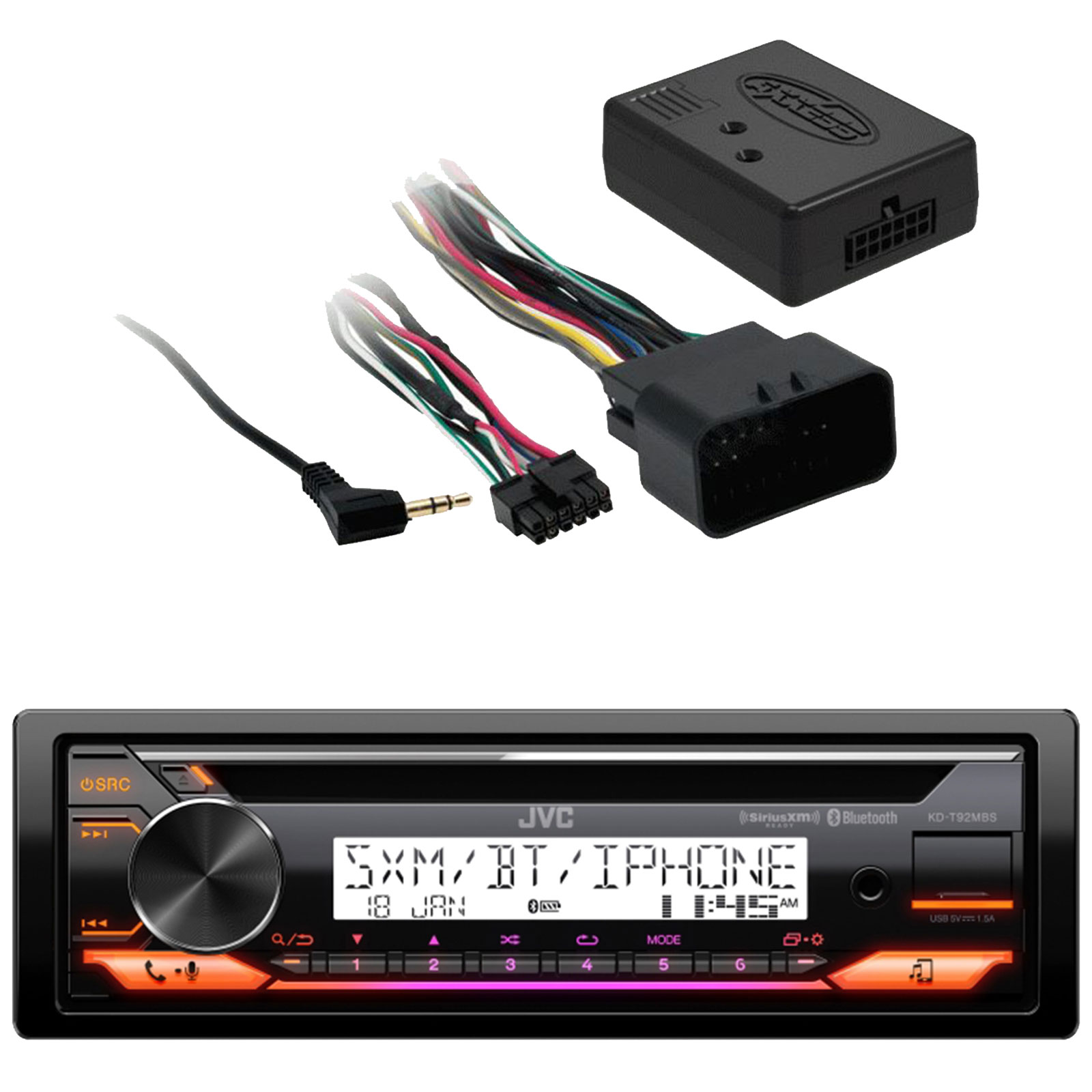 JVC KW-V350BT 6.8" Receiver With Bluetooth, 13-Band EQ + SWI-RC Steering  Wheel Control Interface & Back-Up Camera - Walmart.com