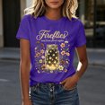thumbnail image 4 of Plus Size Women's Firefly Print Short Sleeve T-Shirt Mason Jar Floral Botanical Graphic Tee Cottagecore Country Summer Nature Top Shirt, 4 of 5