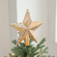 thumbnail image 2 of Cinvoph Christmas Star Tree Topper with Sequin for Holiday Decorations, Velvet Shatterproof Xmas Tree Decoration Ornament for Home Party Indoor Outdoor Decor 8" Khaki, 2 of 6