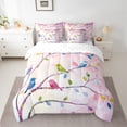 thumbnail image 2 of jejeloiu Colorful Bird Hummingbird 7-Piece Twin Bedding Sets,Rainbow Branch Bedding Comforter Set,Modern Aesthetic Deagin Sheet Sets For Girl Teens,Breathable Home Decor Reversible, 2 of 8
