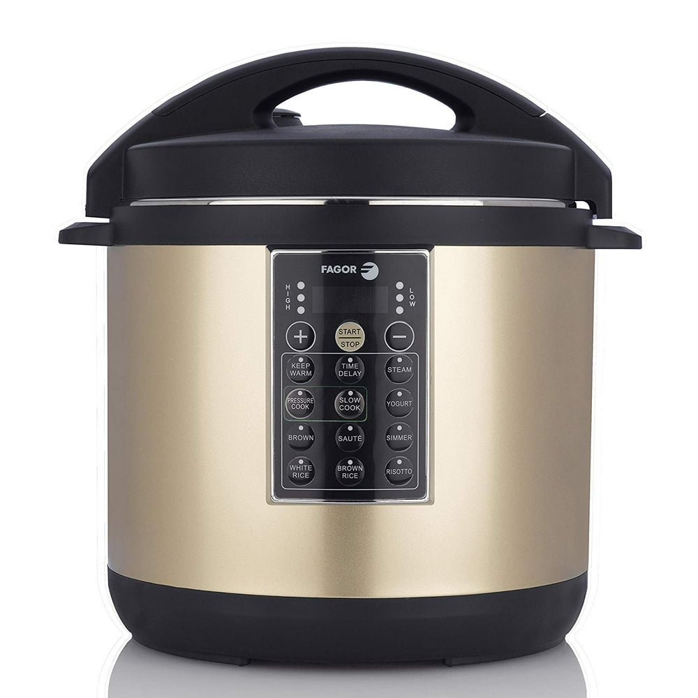 Fagor LUX MultiCooker 6Quart Electric Pressure, Slow and Rice Cooker Champagne
