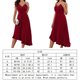 thumbnail image 3 of Vestido Largo De Verano Vestido largo elegante con escote en V profundo Traje diario asimétrico sin espalda (Rojo M) Cgtredaw Para estrenar, 3 of 6