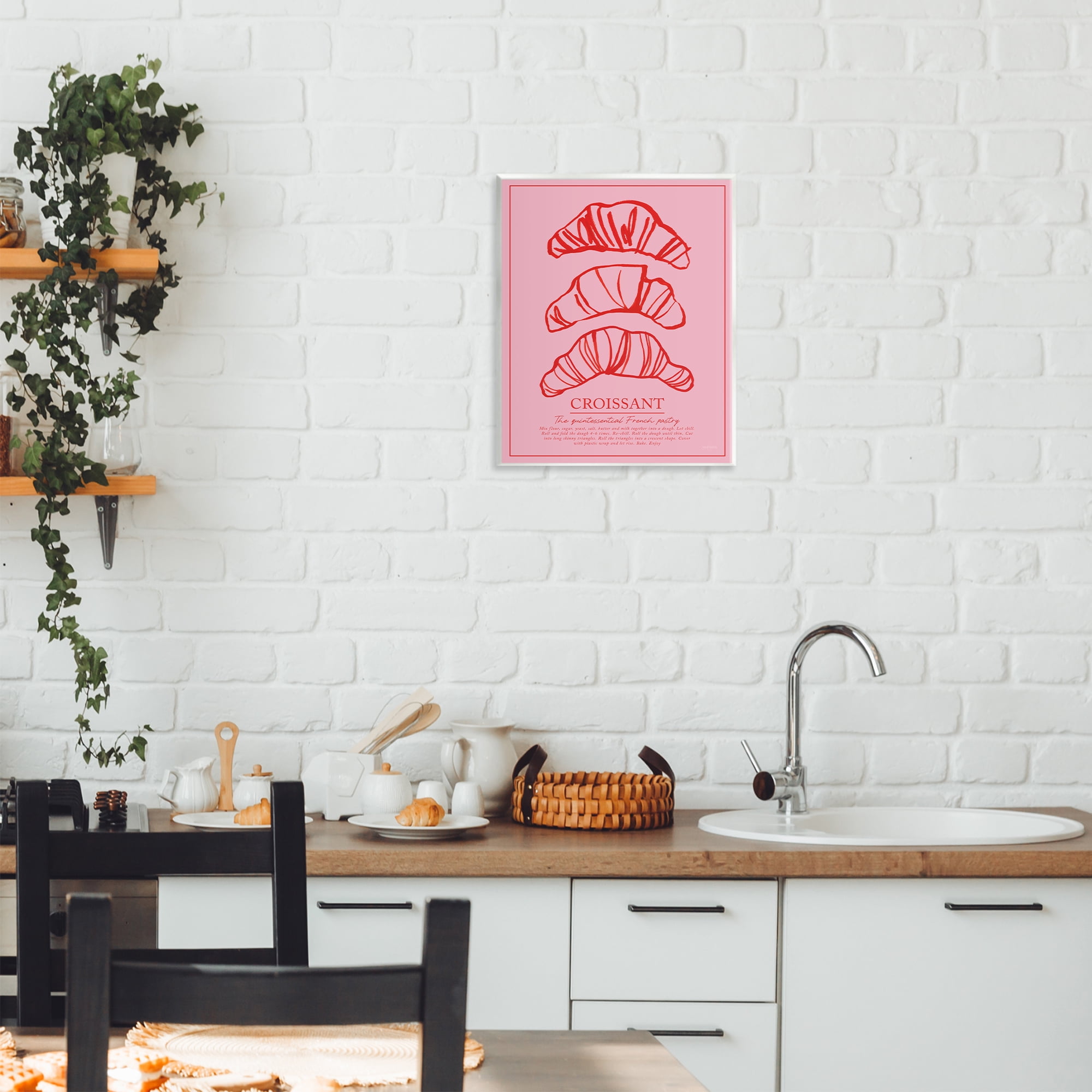 Stupell Industries Croissant Breakfast Pastry Wall Plaque Art, design by Jenaya Jackson