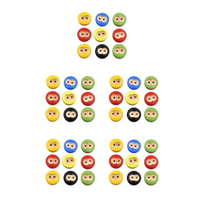 Minnieouse 100 Pieces Wood Buttons Mixed Cartoon Button Animals Style Fasteners Accessories Crafts Cute Scrapbooking Monkey Headwear Type2