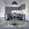 thumbnail image 3 of LeisureMod Dining Chair in Acrylic with Gold Chrome Eiffel Base and Curved Back Design Lightweight Easy Assembly for Modern Home, Kitchen, Cafes Cresco Collection in Transparent Black Set of 4, 3 of 8