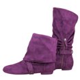 thumbnail image 3 of Jouncing Women's Purple Line Dance Boots, Soft Suede Sole Latin Salsa Shoes for West Coast Swing, Comfortable Practice Boots, 3 of 8