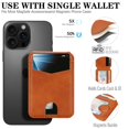 thumbnail image 3 of Compatible with Magsafe 2 in 1 Detachable for iPhone 16e Wallet Case with Card Holder Women Men, Magnetic PU Leather RFID Blocking Flip Kickstand Credit Slots,for iPhone 16e, Lightbrown, 3 of 11
