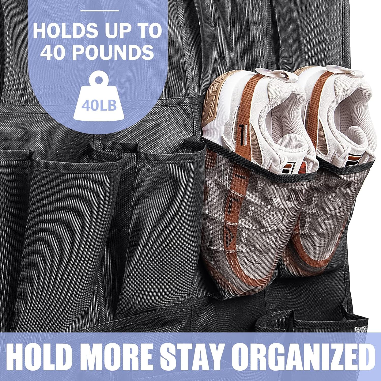 Scidweet Over-the-Door Shoe Organizer, 35 Pockets, Black photo 2
