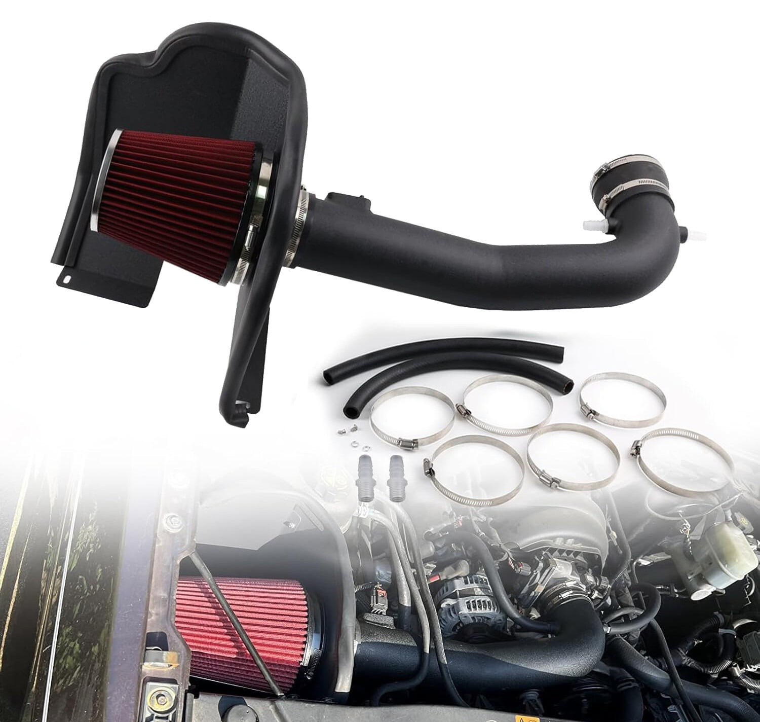 YIUIY Cold Air Intake Kit w/ Filter for 2014-19 Chevy Silverado GMC 1500 5.3L/6.2L V8