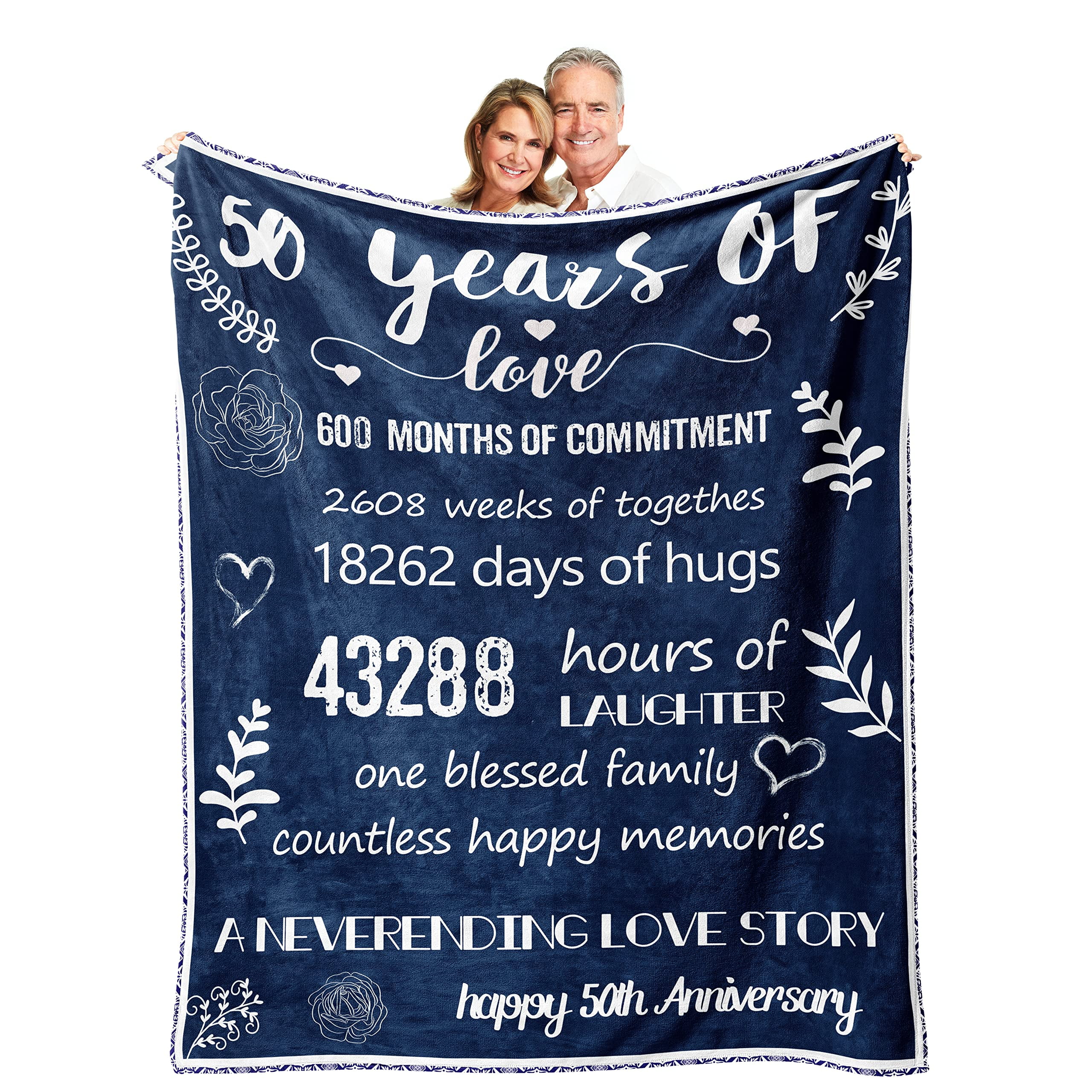 50th Wedding Anniversary Throw Blanket Gifts for Parents Couple Super